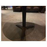 Round Oak with French Terracotta Tile Pedestal Dining Table