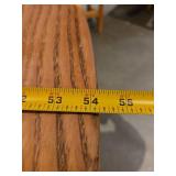 Round Oak with French Terracotta Tile Pedestal Dining Table