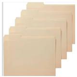 Amazon Basics Sturdy File Folders with Reinforced Tabs for Filing and Organization, 1/3-Cut Tab, Assorted Positions, Letter Size, 8.5x11 inches, Manila, 80-Pack