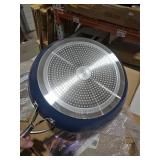 KOCH SYSTEME CS 14 Inch Large Frying Pan with Lid, Nonstick Skillet with Ceramic Interior, Large Fry Pan for Family & Commercial Cooking, Frying Pan Nonstick, Oven Safe & Induction Compatible, Blue