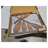 qmmp Modern Wooden Wall Sculptures - Set of 3 - Home Decor Accent - Large Wall Art for Living Room, Bedroom, Office - Easy Installation (Walnut, Large - Tree Leaves)