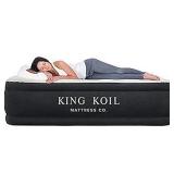 King Koil Luxury Twin Air Mattress with Built in Pump  20" Double High Twin Size Premium Airbed  Inflatable Blow Up Mattress  Waterproof
