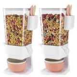 Cereal Dispenser Countertop 2 Pack with Bowls Spoons Cutlery Box,5.5 QT Dry Food Dispenser Snack Organizer Containers Storage with Lids for Pantry Kitchen Organization Oatmeal Nut Granola Candy