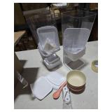 Cereal Dispenser Countertop 2 Pack with Bowls Spoons Cutlery Box,5.5 QT Dry Food Dispenser Snack Organizer Containers Storage with Lids for Pantry Kitchen Organization Oatmeal Nut Granola Candy