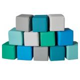 SoftZone Patchwork Toddler Blocks, Foam Cubes, Contemporary, 12-Piece