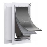 Baboni Pet Door for Wall,3-Flap,Steel Frame and Telescoping Tunnel, Aluminum Lock, Double Flap Dog Door and Cat Door, Strong and Durable (Pets Up to 100 Lb) -Large