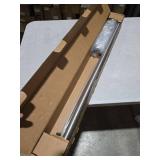 MODE Industrial Room Darkening Collection 1 1/8\" Diameter Industrial Curtain Rod Set with Steel Wall Mounted Adjustable Curtain Rod, Blocks Light, Fits 72 to 144" Windows, Brushed Nickel