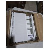 Furnulem White Dresser with 5 Drawers, Vertical Storage Tower Fabric Dresser for Bedroom, Hallway, Entryway, Nursery, Closet Organizer, Nightstand Bedside Table Furniture, Sturdy Steel Frame, Wood Top