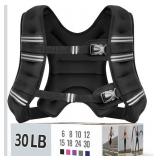 Weighted Vest for Women & Men with Reflective Stripe and Adjustable Buckle, Comfortable & Durable Rucking Vest for Walking, Running & Strength Training