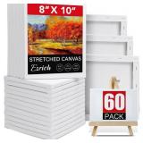 ESRICH Stretched Canvases for Painting 8x10, 60 Pack 8x10 Canvases for Painting,Primed Acid-Free Cotton Blank Canvas, Paint Canvases for Oil & Acrylic Paint.