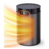 BREEZOME Space Heater, Portable Electric Heaters for Indoor Use with Thermostat & 24H Timer, 1500W PTC Ceramic Quiet Fast Heating Desk Heater, Safety Room Heaters for Home Bedroom Office