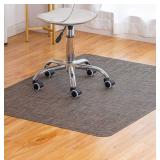 Office Chair Mat for Hardwood Floor Under Desk Computer Rolling Chair Mat for Wood/Tile Floor Non-Slip Heavy Duty Desk Rug PVC Plastic Hard Floor Protector 36\" x 48\" (Dark Walnut)
