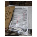 Cumbor Expandable 31.6-48\" Baby Gate for Stairs, Wall-Mounted, 2-in-1 No Bottom Bar Dog Gate Indoor, Auto Close Pet Gate for Doorways with Large Walk Thru Door, Child-Proof Gate for Kids (White)