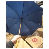 SoulRain 48\" Large Umbrella Windproof Stick Umbrellas for Rain, Automatic Open, Vintage Cane Navy Blue big Umbrella with Classic Wooden Handle,Open for 2 Persons adult,for Women & Men(Navy Blue)