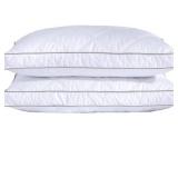 puredown Goose Feathers and Down Pillow for Sleeping Hotel Collection Bed Pillows, Gusseted, Standard/Queen, Set of 2