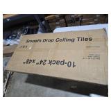 Art3d 10-Pack Smooth Drop Ceiling Tile 2ft x 4ft - Fire-Rated, Waterproof, Reusable - Premium PVC, No Sag and Breakage - Cover 80 Sq. Ft, White