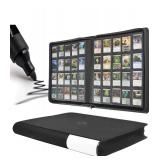 Premium 2000 Pocket Card Binder - 20 Pocket Trading Card Binder with Sleeves Fits 2000 Cards, Ringless Card Album for TCG - Model A Classic Black