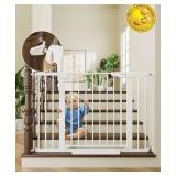 Cumbor 29.7-46\" Baby Gate for Stairs, Toddler Safety Essentials for The House, Auto Close Dog Gate for Doorways, Mom
