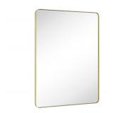 TEHOME Kengston Gold Bathroom Mirror, 30x40 inches, Stainless Steel Frame, Wall Mounted Rectangle