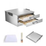 FERRISA Cantonese Rice Noodle Rolls Machine,Double-layer Steamer Vermicelli Roll Steamer Made with 430 Stainless Steel,Chinese Cheung Fun,Furnace Cooking Chinese Cuisine Recipes Cookware