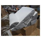 Bedluxe Wedge Pillow Headboard, 3PCS Orthopedic Bed Wedge Pillows Set for After Surgery, Adjustable Pillow Wedge for Acid Reflux&Back Pain Relief, Sleeping, Back Pillow for Bed Sitting Up, White/Grey