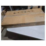 White Coffee Bar Cabinet with Storage, Farmhouse Coffee Bar Cabinet, Coffee Bar Table with Sliding Barn Door, Coffee Bar & Adjustable Shelves, for Kitchen, Dining Room, Living Room