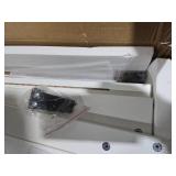 White Coffee Bar Cabinet with Storage, Farmhouse Coffee Bar Cabinet, Coffee Bar Table with Sliding Barn Door, Coffee Bar & Adjustable Shelves, for Kitchen, Dining Room, Living Room