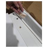 White Coffee Bar Cabinet with Storage, Farmhouse Coffee Bar Cabinet, Coffee Bar Table with Sliding Barn Door, Coffee Bar & Adjustable Shelves, for Kitchen, Dining Room, Living Room