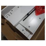 White Coffee Bar Cabinet with Storage, Farmhouse Coffee Bar Cabinet, Coffee Bar Table with Sliding Barn Door, Coffee Bar & Adjustable Shelves, for Kitchen, Dining Room, Living Room