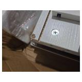 White Coffee Bar Cabinet with Storage, Farmhouse Coffee Bar Cabinet, Coffee Bar Table with Sliding Barn Door, Coffee Bar & Adjustable Shelves, for Kitchen, Dining Room, Living Room