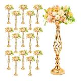 Rtteri 20 Pcs Metal Flower Arrangement Stand Wedding Flower Centerpieces Stand Elegant Metal Flower Vase Candelabra Candle Holder for Wedding Reception Table Decor Party Hotel Home Decor