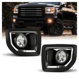 OKSIWA Halogen Fog Lights for 2015 - 2019 GMC Sierra 2500HD/ 3500HD, Plug & Play Fog Light Assembly Replacement, IP67 Waterproof, Improved Visibility in Rain & Fog (No Wiring Harness)