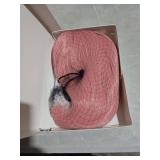 Edivd Light Pink Bob Wig Short Pastel Pink Bob Wig with Bangs Heat Resistant Synthetic Hair with Cap (Small Size)