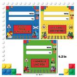 24 Packs Train Building Blocks with Valentines Gift Cards, 6 in 1 Train Building Blocks Sets for Boys Girls Goodie Bags Carnival Prizes Birthday Supplies, Classroom Exchange Prize, Valentine Party