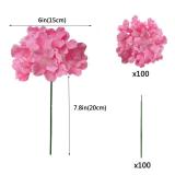 100PCS Artificial Hydrangea Flowers, Fake Flowers Silk Hydrangea Full Flowers Heads with Stems for Wedding Home Party Shop Baby Shower Decor (Bubble Pink)