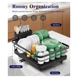 Kitsure Dish Drying Rack for Kitchen Counter, Stainless Steel Sink Organization and Storage Essentials with Cutlery Holder, Home and Appartment Decor, 12