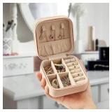 ZPROW Travel Jewelry Case, Mini Portable Jewelry Travel Boxes, Small Jewelry Organizer for Rings, Earrings, Pendants, Watches, Necklaces, Lipsticks Organizer Storage Holder Case (Pink-6packs)