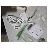 6 Ft Surge Protector Power Strip - 8 Widely Outlets with 4 USB Ports, 3 Side Outlet Extender with 6 Feet Extension Cord, Flat Plug, Wall Mount, Desk USB Charging Station, ETL,White