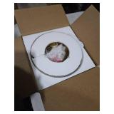 MIAOMEIO Industrial Semi Flush Mount Ceiling Light with Gold Plate and Brown Shade, Farmhouse Ceiling Light Fixture for Kitchen Island Dining Room Foyer Hallway Porch Barn Loft-10in