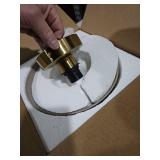 MIAOMEIO Industrial Semi Flush Mount Ceiling Light with Gold Plate and Brown Shade, Farmhouse Ceiling Light Fixture for Kitchen Island Dining Room Foyer Hallway Porch Barn Loft-10in