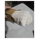 Kevin Textile Christmas Striped Corduroy Plush Texture Velvet Euro Throw Pillow Sham Cushion Cover for Chair, 24 x 24 inch (60cm), Set of 2, Creamy White