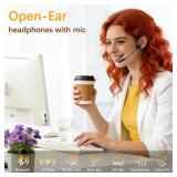 Bone Conduction Headphones with AI Noise-Canceling Mic, Double-Tap Mute, Bluetooth 5.4 Dual Device, Open-Ear Safe for Truck Drivers, All-Day Comfort & Clear Calls for Work,Meetings,Online Class(BLACK