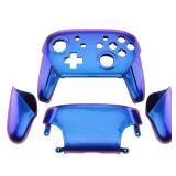 eXtremeRate Chameleon Faceplate Backplate Handles for NS Switch Pro Controller, Purple Blue DIY Replacement Grip Housing Shell Cover for NS Switch Pro - Controller NOT Included