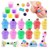 24 Pack Easter Basket Stuffers Butter Slime Kit Stress Relief Toys Easter Gifts for Kids School Classroom Colorful Soft Fruit Stretchy Slime Goodie Bag Fillers Exchange Party Favors Supplies Girls