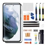 Zgxhga for Samsung Galaxy S21 Screen Replacement,Replacement Screen for Galaxy S21 Series 6.2 inch,Glass Replacement Kit with Repair Tools,Waterproof Adhesive(NO OLED & Touch Digitizer)