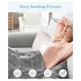 Topblan Weighted Lap Blanket 7lbs for Adults, Small Weighted Blanket Throw for Napping, Relaxation, Calming and Travel, Skin Friendly & Machine Washable for All-Season Sleeping, Grey 24x29 inches