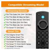 Replacement Voice Remote Control Fit for Fire Smart TV Stick(HD/4K Max/4K/Lite), TV Cube, Smart TV (3rd Gen, Pendant Design) for Samsung-TCL Smart TVs, Not for Roku