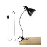 Desk lamp Eye-Caring Table Lamps, 360Â°Rotation Gooseneck Clip on Lamp Reading Light Portable Reading Book Light Clamp Study Desk Lamps for Bedroom and Office Home Lighting (Black)