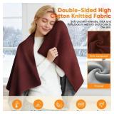 Heated Blanket Battery Operated Cordless Portable Heated Shawl,61\" x 31\" Electric Throw Blanket with 3 Fast Heating Levels,with Rechargeable Power Bank, Winter Gift for Women