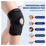JOMVD Knee Brace for Knee Pain, Meniscus Tear, Adjustable Knee Support with Side Spring Stabilizers for Meniscus Tear, ACL, Arthritis, Patella Stability, Knee Pain Relief, Women and Men, X-Large